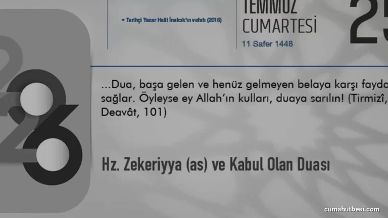 Hz Zekeriyya Peygamberin Hayatı ve Kabul Olan Duası