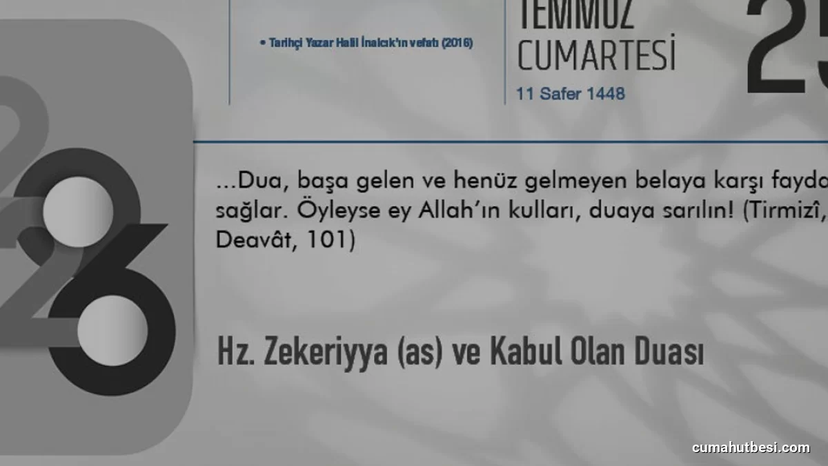 Hz Zekeriyya Peygamberin Hayatı ve Kabul Olan Duası