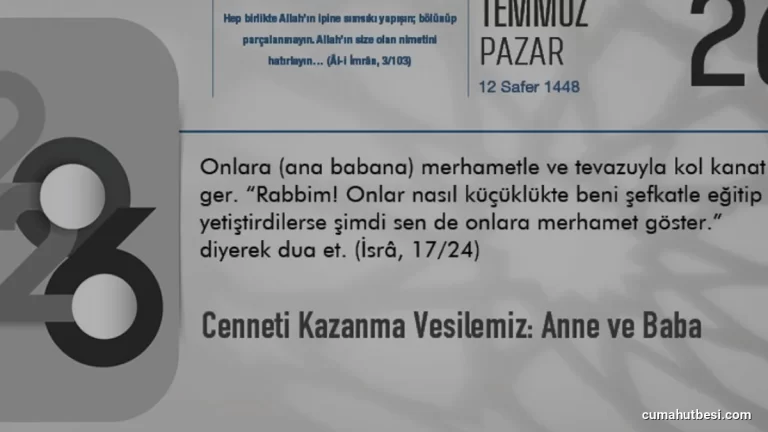 İslam İnancında Anne ve Babanın Cennete Giden Yoldaki Yeri