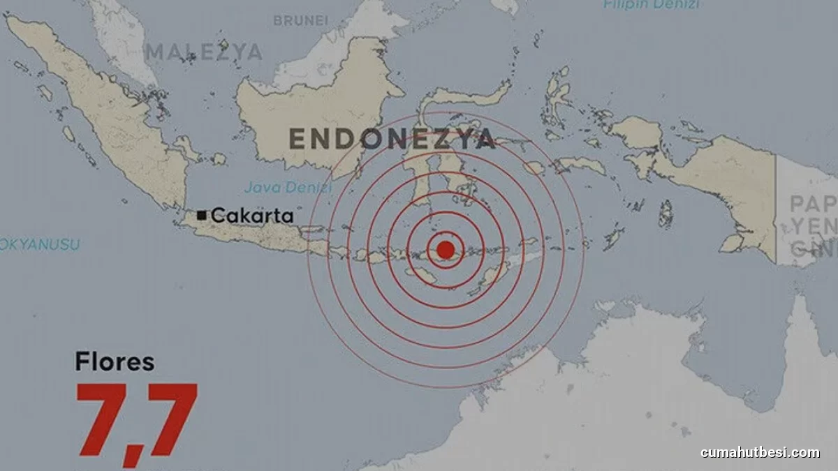 Endonezyada 7,7 Büyüklüğünde Deprem Meydana Geldi