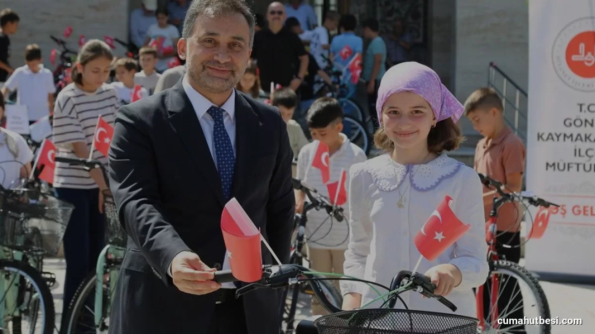 Gönen’de 70 öğrenciye Kur’an Kursu projesiyle bisiklet hediye edildi