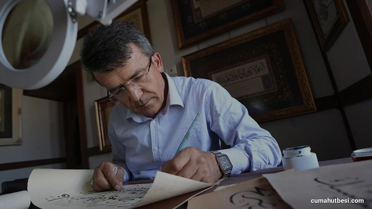 Güvenlik görevlisiydi izlediği belgesel onu hattat yaptı