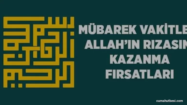 İslam Geleneğinde Mübarek Vakitler ve İbadet Zamanları