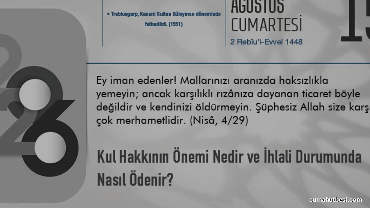 İslam Hukukunda Kul Hakkı İhlalleri ve Telafi Yöntemleri