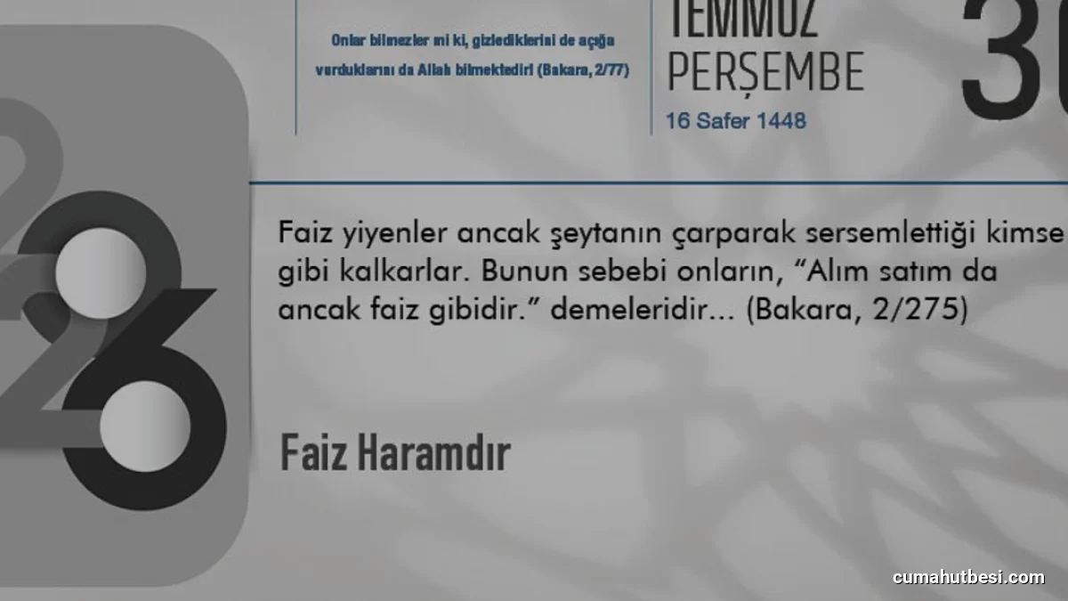İslam İnancında Faiz Yasağının Temelleri ve Tarihsel Süreci