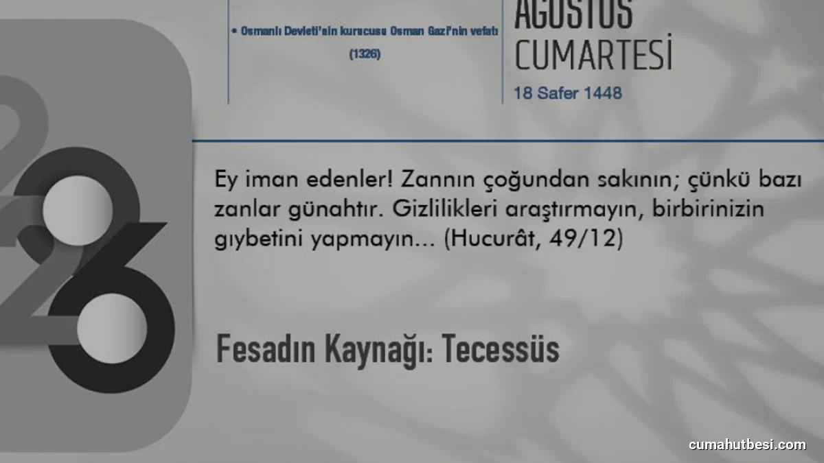 İslamiyet ve Toplumsal Huzur Bağlamında Tecessüs Yasağı