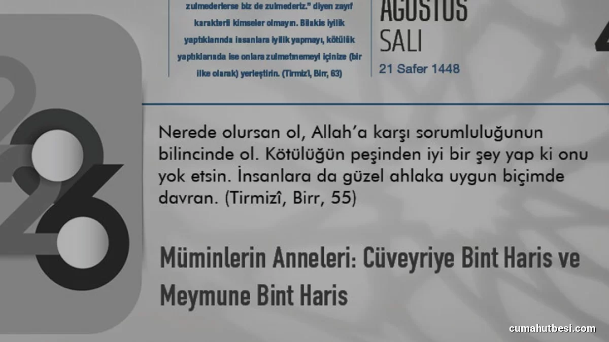 Peygamberimizin Eşleri Cüveyriye ve Meymune Annelerimizin Hayatı