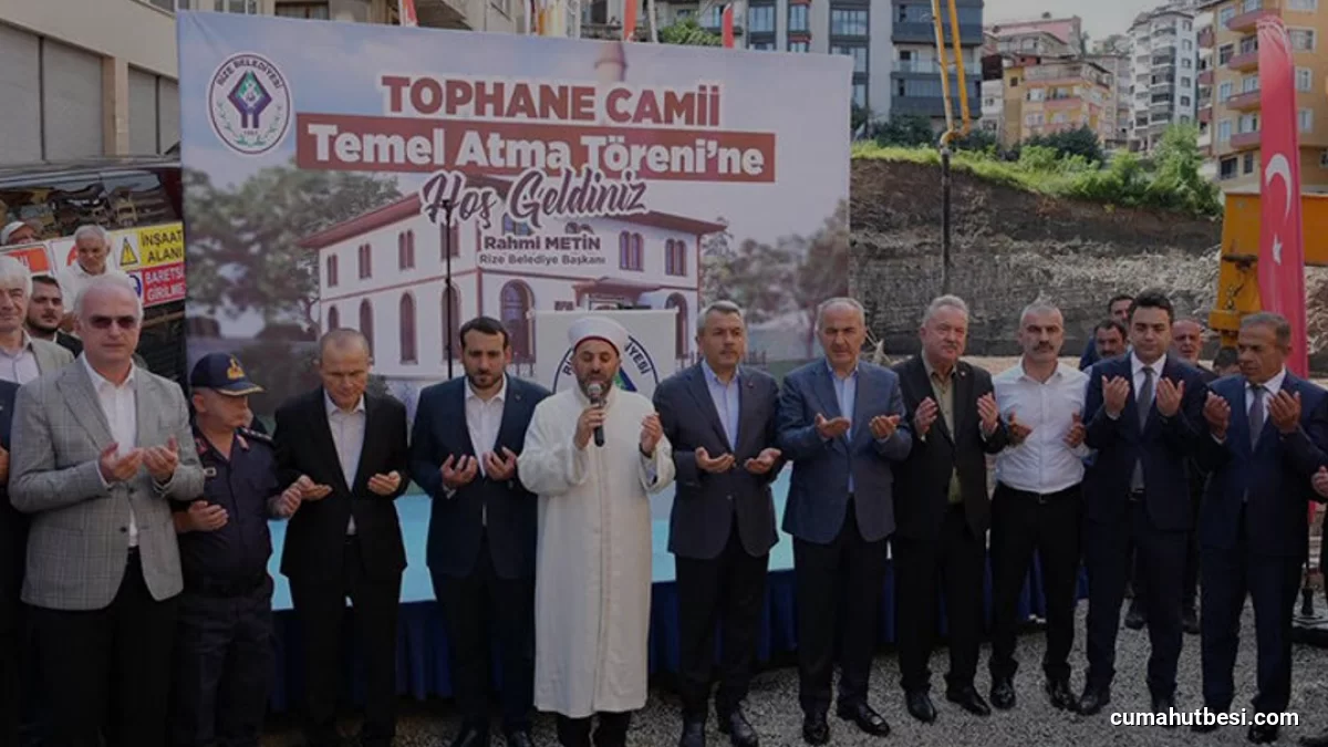 Rize Tophane Mahallesi Camii için temel atma töreni düzenlendi
