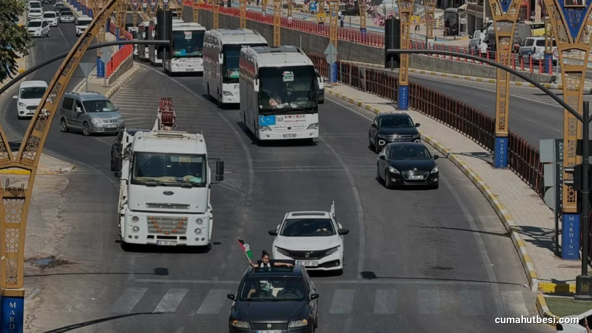 Şırnakta Filistin Konvoyuna Destek İçin Bir Araya Geldiler