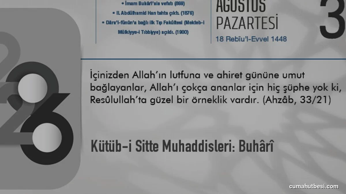 Hadis İlminin Öncü İsmi İmam Buhârînin Hayatı ve İlmi Mirası