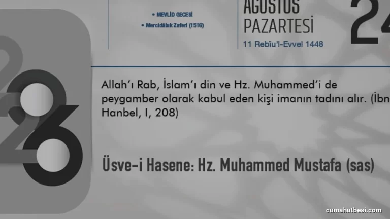 Hz Muhammed Mustafa İslam İnancında Üsve i Hasene Olarak Tanımlanıyor
