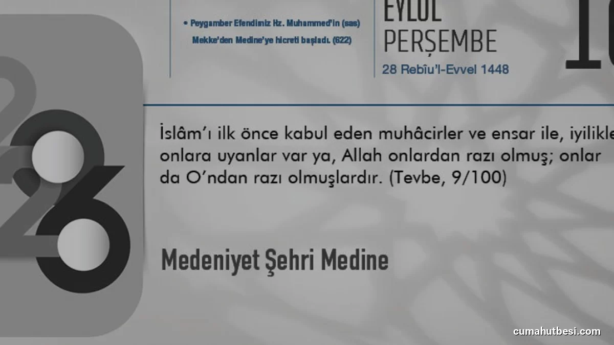 İslam Medeniyetinin Temel Taşı Medine Şehir Modeli