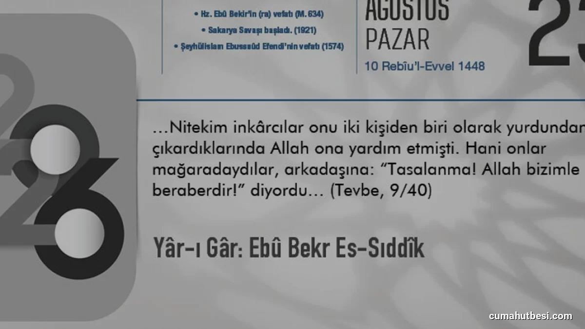 İslam Tarihinin İlk Halifesi Hz Ebû Bekir Sıddîk Hakkında Bilgiler