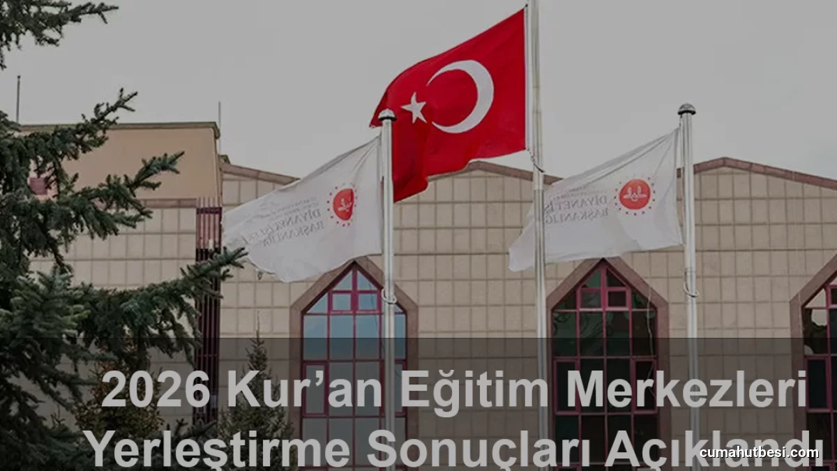 Kur’an Eğitim Merkezleri Yerleştirme Sonuçları Erişime Açıldı