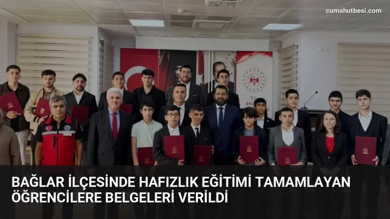 Bağlar ilçesinde hafızlık eğitimi tamamlayan öğrencilere belgeleri verildi